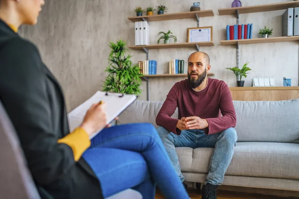 A counselor supporting a client